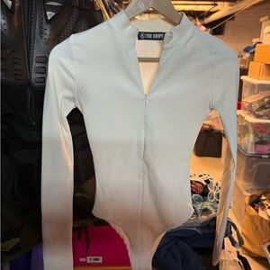 The Kript White Long-Sleeve Bodysuit